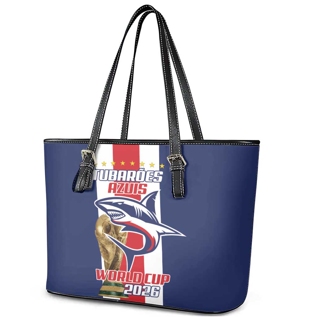 Cape Verde Football Leather Tote Bag Tubaroes Azuis World Cup 2026 - Wonder Print Shop