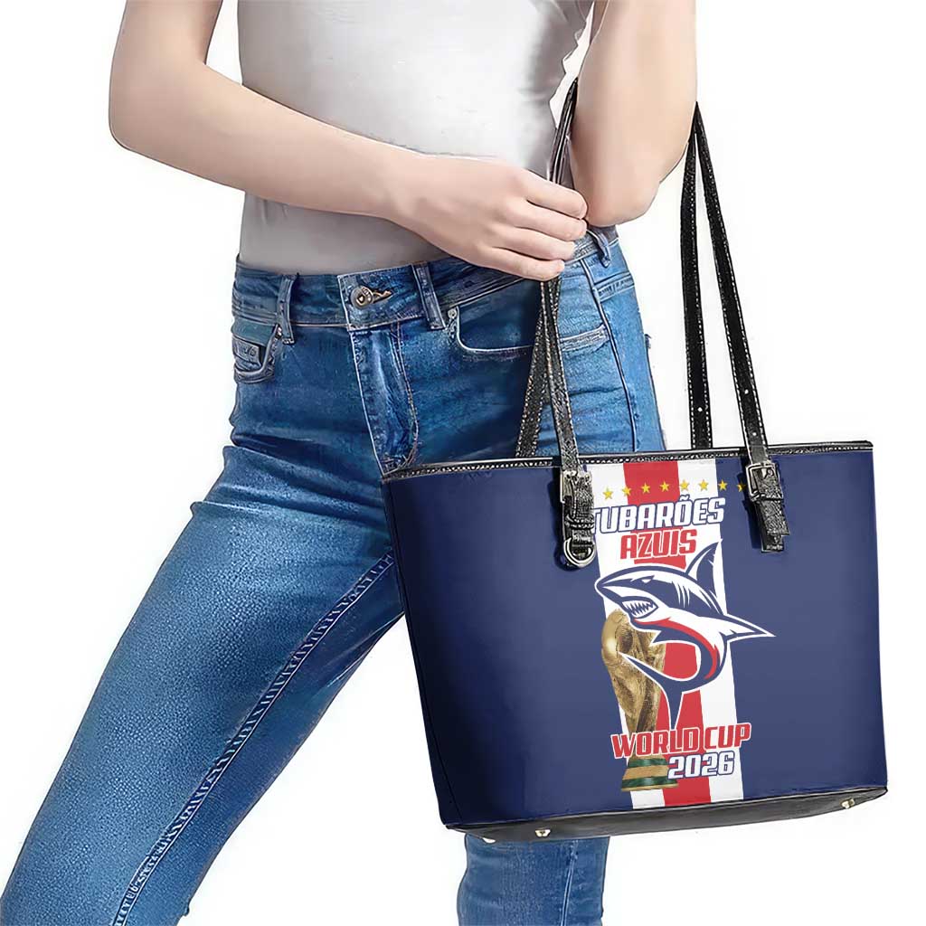 Cape Verde Football Leather Tote Bag Tubaroes Azuis World Cup 2026 - Wonder Print Shop