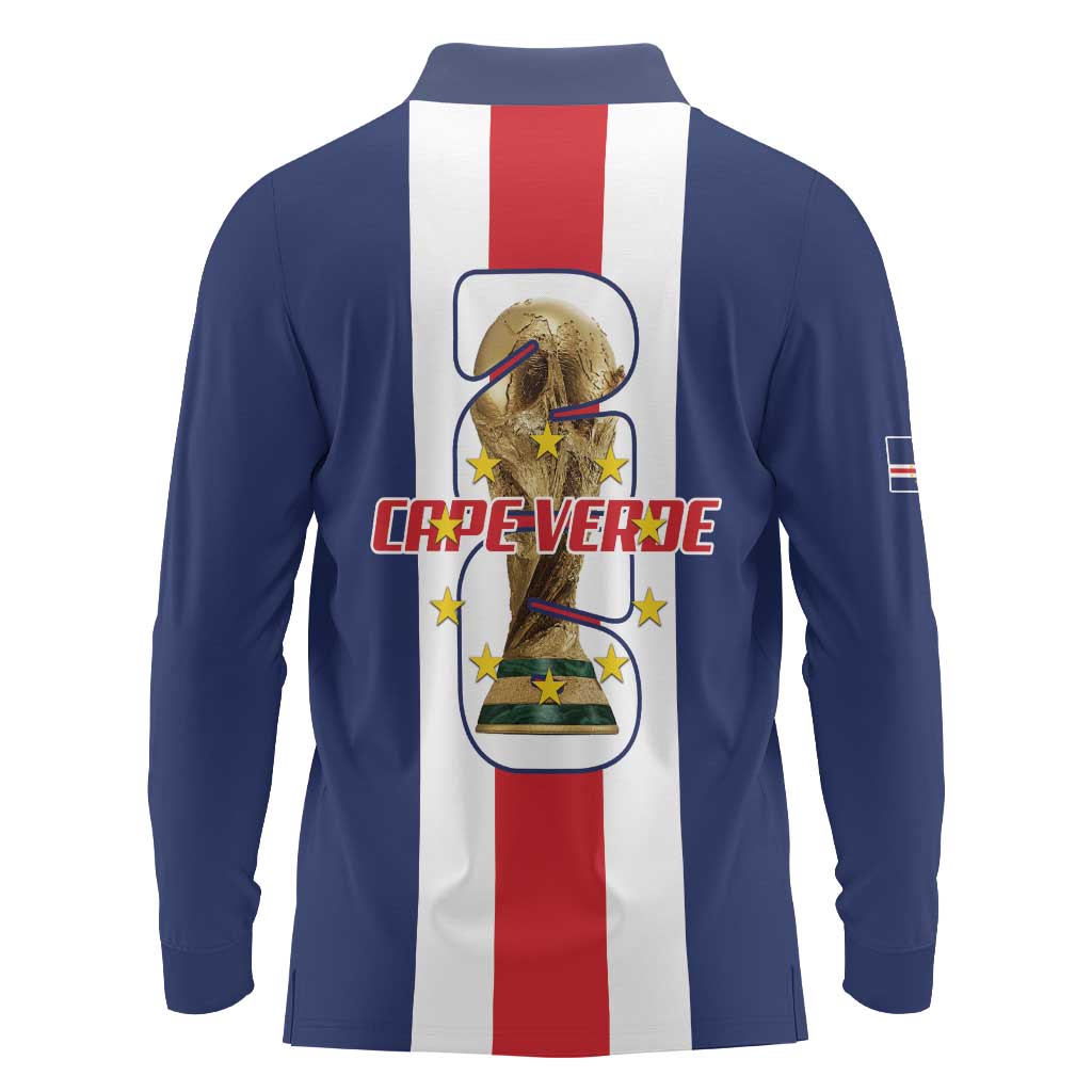 Cape Verde Football Long Sleeve Polo Shirt Tubaroes Azuis World Cup 2026 - Wonder Print Shop