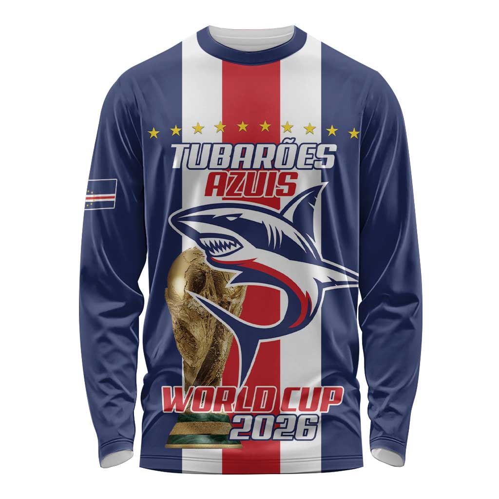Cape Verde Football Long Sleeve Shirt Tubaroes Azuis World Cup 2026 - Wonder Print Shop