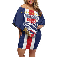 Cape Verde Football Off Shoulder Short Dress Tubaroes Azuis World Cup 2026 - Wonder Print Shop