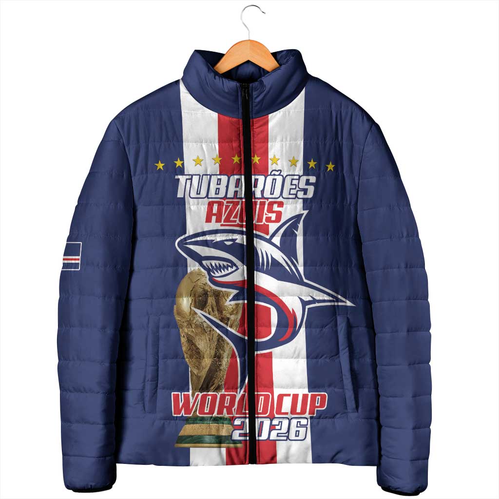 Cape Verde Football Padded Jacket Tubaroes Azuis World Cup 2026 - Wonder Print Shop