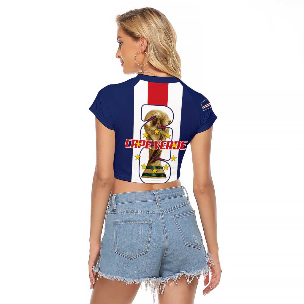 Cape Verde Football Raglan Cropped T Shirt Tubaroes Azuis World Cup 2026 - Wonder Print Shop