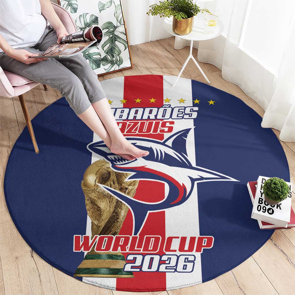 Cape Verde Football Round Carpet Tubaroes Azuis World Cup 2026 - Wonder Print Shop