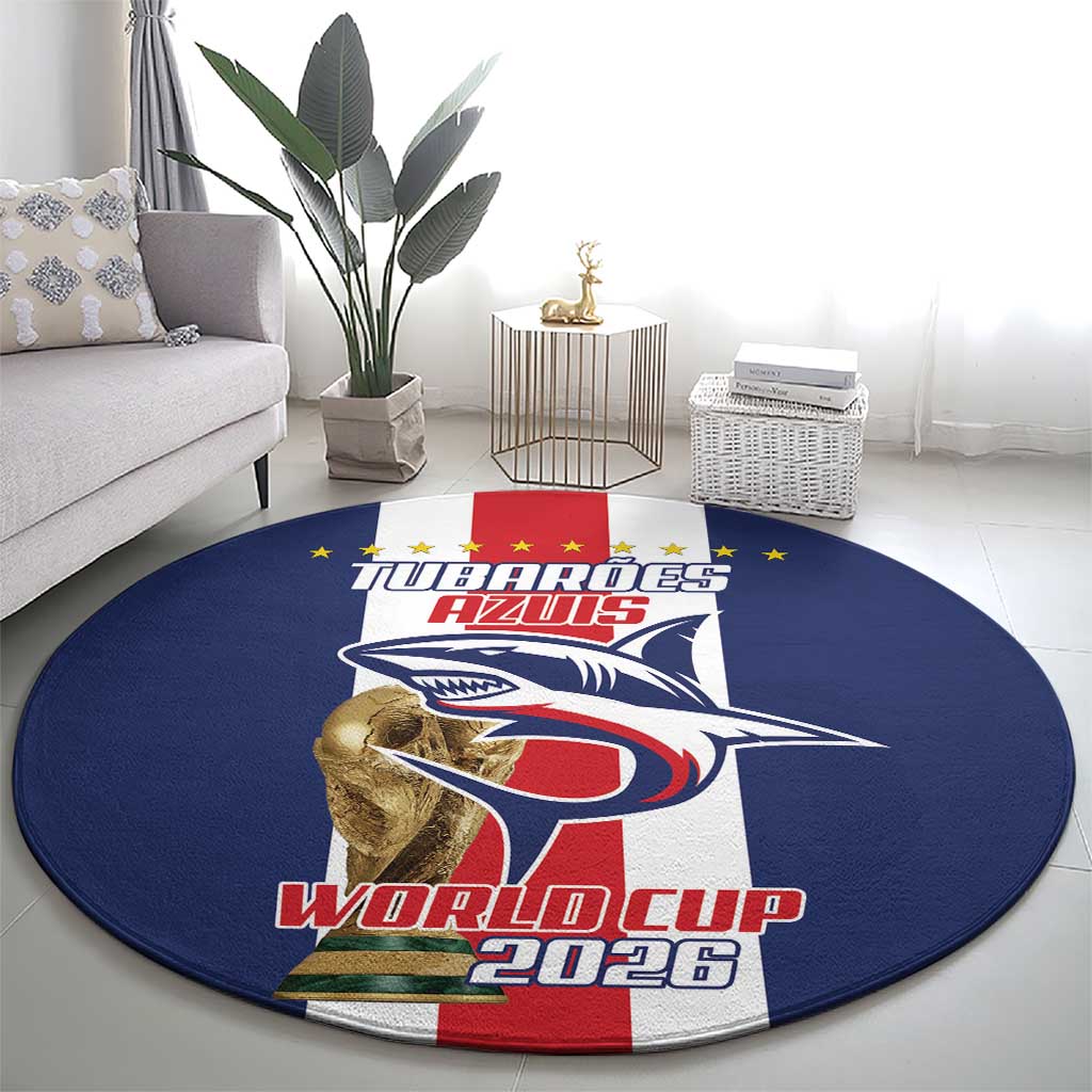 Cape Verde Football Round Carpet Tubaroes Azuis World Cup 2026 - Wonder Print Shop