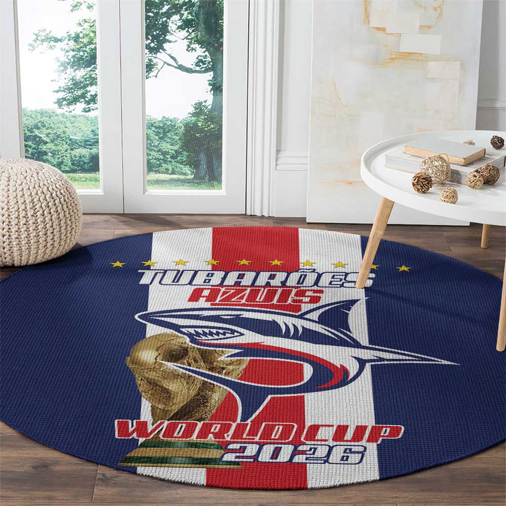 Cape Verde Football Round Carpet Tubaroes Azuis World Cup 2026 - Wonder Print Shop