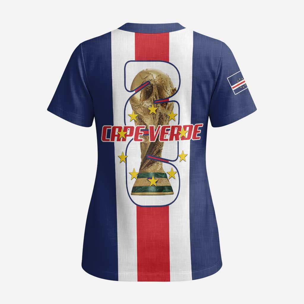 Cape Verde Football Scrub Top Tubaroes Azuis World Cup 2026 - Wonder Print Shop