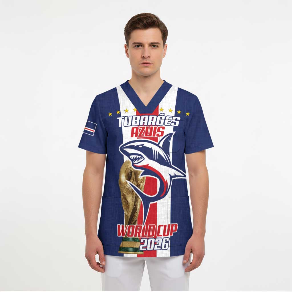 Cape Verde Football Scrub Top Tubaroes Azuis World Cup 2026 - Wonder Print Shop