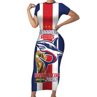 Cape Verde Football Short Sleeve Bodycon Dress Tubaroes Azuis World Cup 2026 - Wonder Print Shop