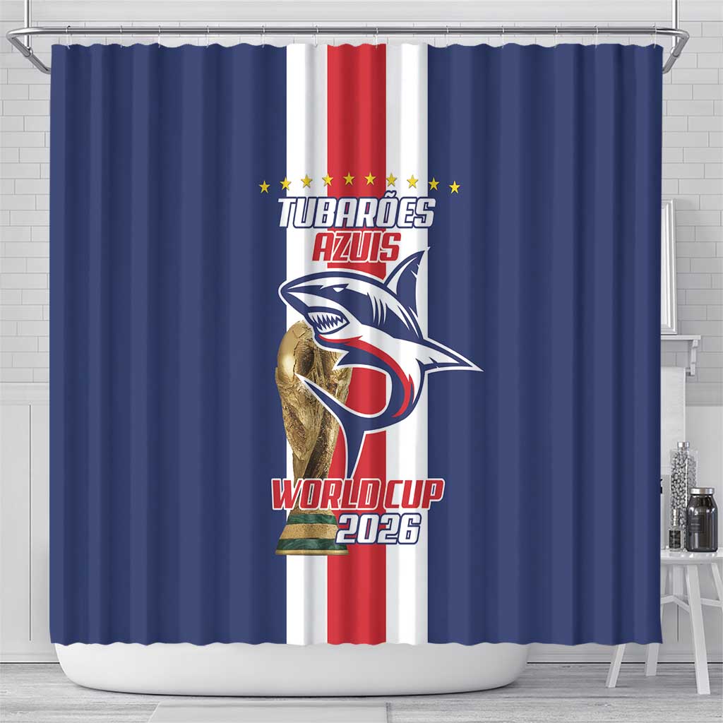 Cape Verde Football Shower Curtain Tubaroes Azuis World Cup 2026 - Wonder Print Shop