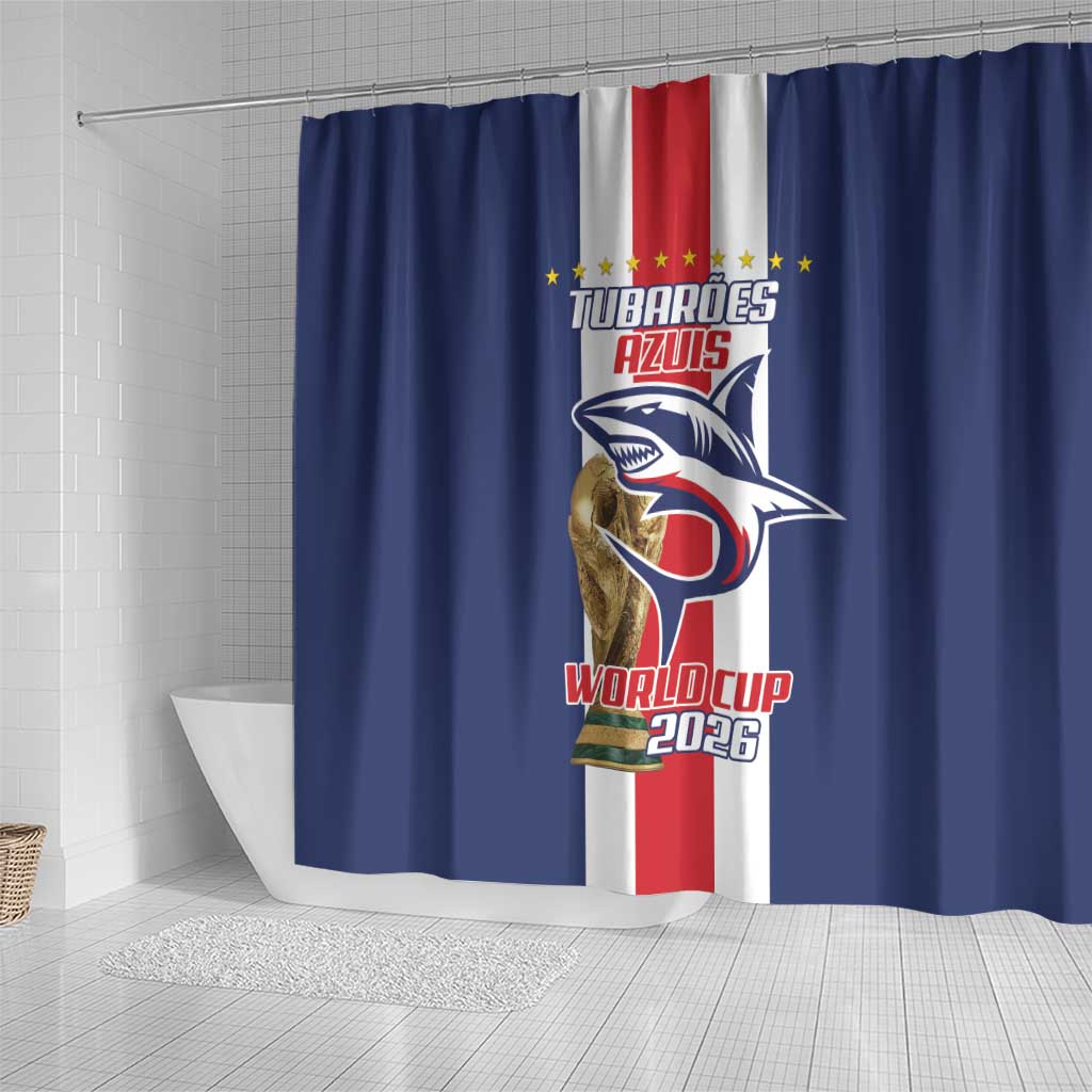 Cape Verde Football Shower Curtain Tubaroes Azuis World Cup 2026 - Wonder Print Shop