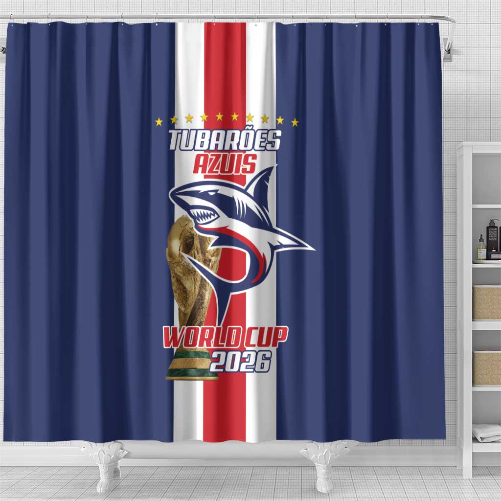 Cape Verde Football Shower Curtain Tubaroes Azuis World Cup 2026 - Wonder Print Shop