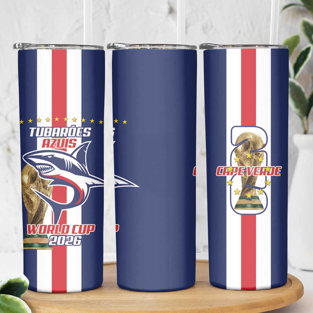 Cape Verde Football Skinny Tumbler Tubaroes Azuis World Cup 2026 - Wonder Print Shop