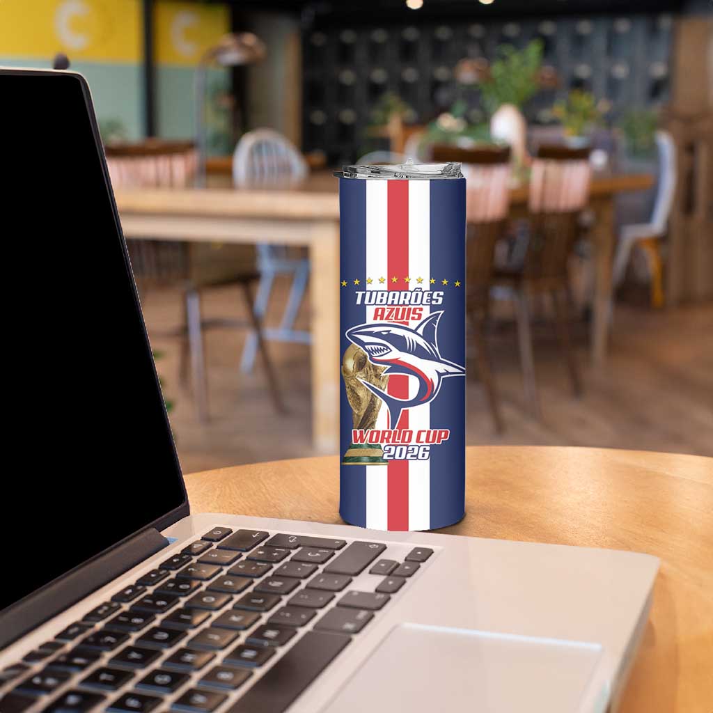 Cape Verde Football Skinny Tumbler Tubaroes Azuis World Cup 2026 - Wonder Print Shop