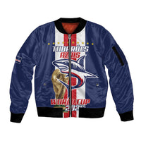 Cape Verde Football Sleeve Zip Bomber Jacket Tubaroes Azuis World Cup 2026 - Wonder Print Shop