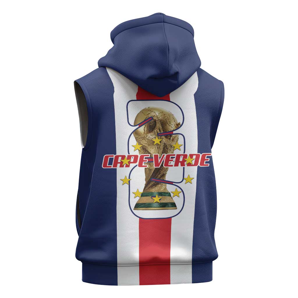 Cape Verde Football Sleeveless Hoodie Tubaroes Azuis World Cup 2026 - Wonder Print Shop