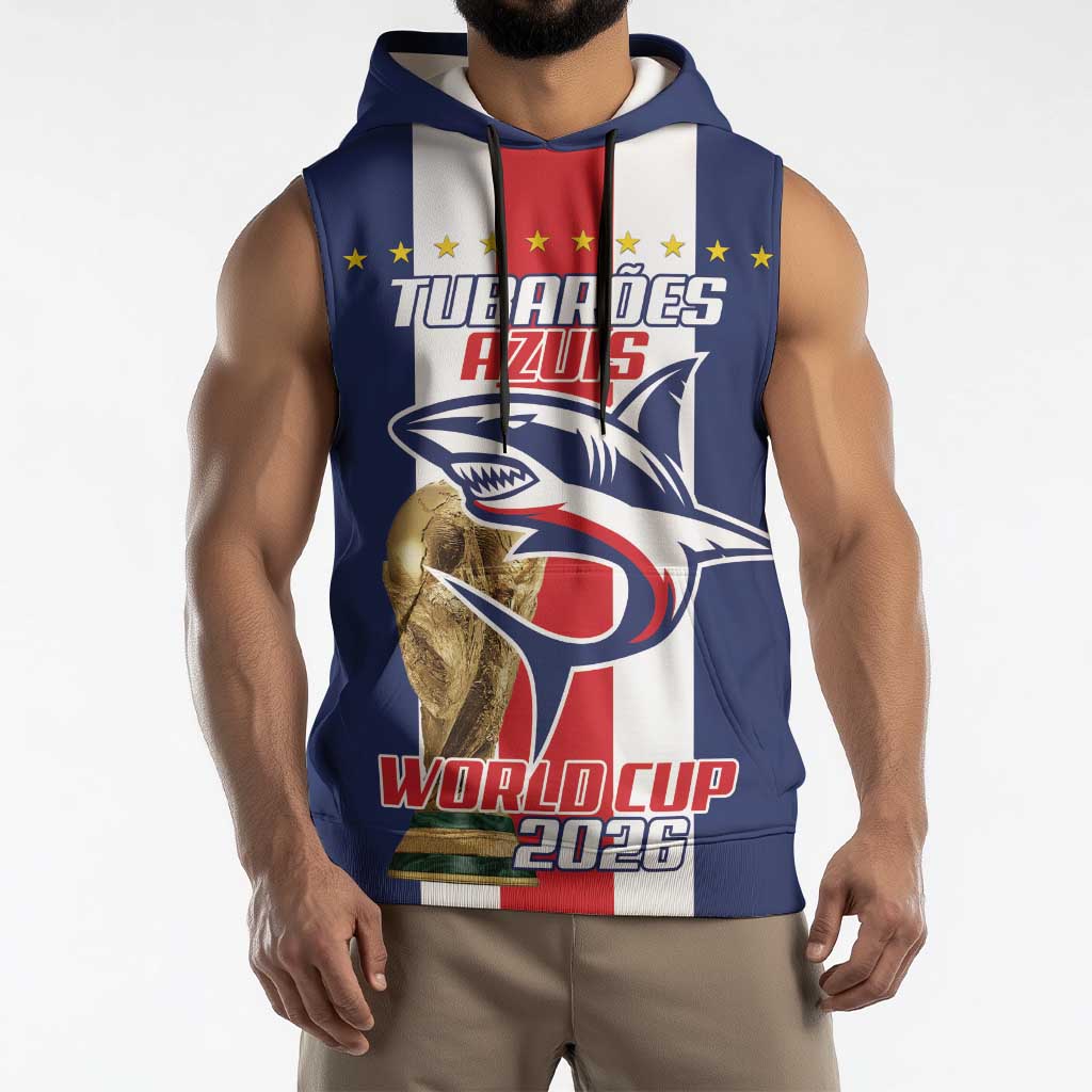 Cape Verde Football Sleeveless Hoodie Tubaroes Azuis World Cup 2026 - Wonder Print Shop