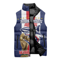 Cape Verde Football Sleeveless Puffer Jacket Tubaroes Azuis World Cup 2026 - Wonder Print Shop
