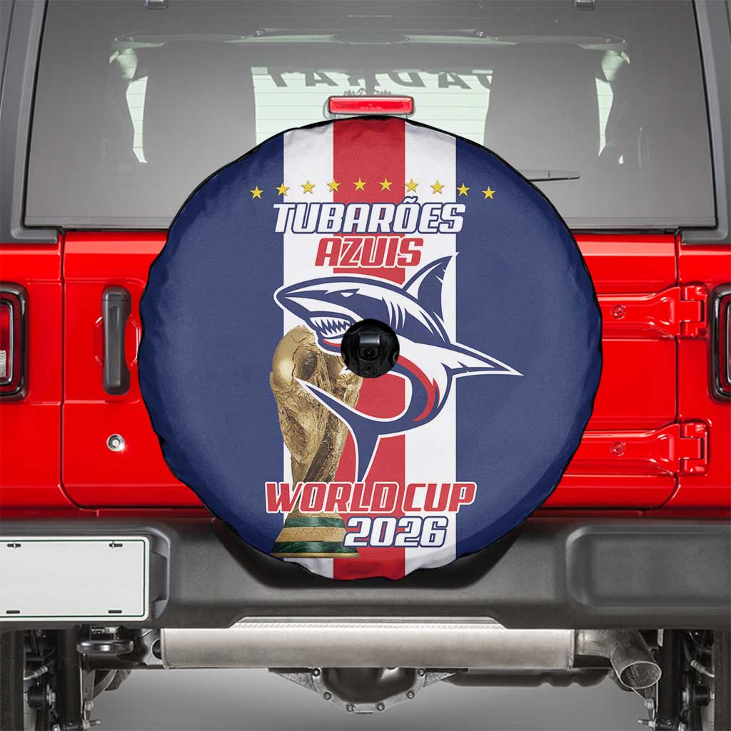 Cape Verde Football Spare Tire Cover Tubaroes Azuis World Cup 2026 - Wonder Print Shop