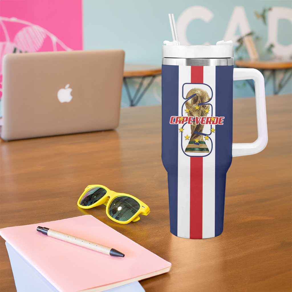Cape Verde Football Tumbler With Handle Tubaroes Azuis World Cup 2026 - Wonder Print Shop