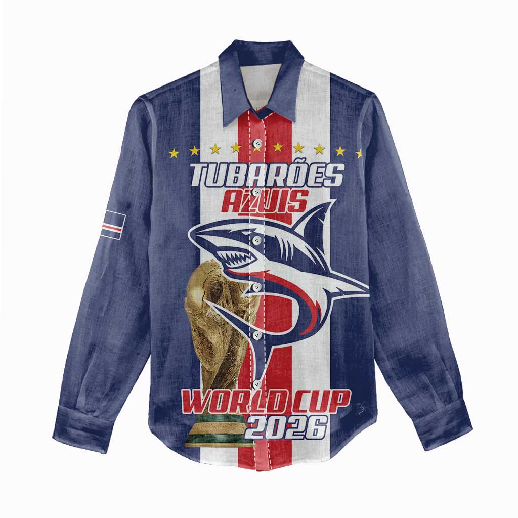 Cape Verde Football Women Casual Shirt Tubaroes Azuis World Cup 2026 - Wonder Print Shop