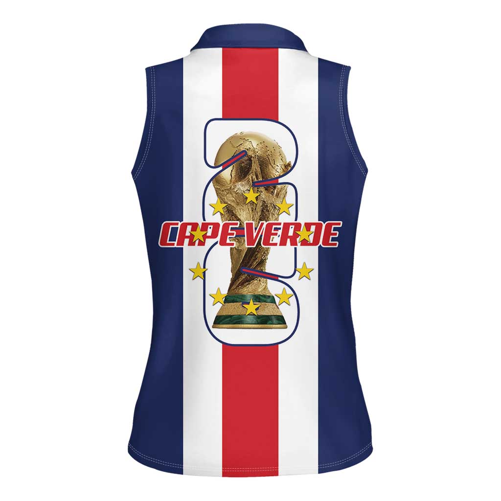 Cape Verde Football Women Sleeveless Polo Shirt Tubaroes Azuis World Cup 2026 - Wonder Print Shop