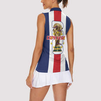 Cape Verde Football Women Sleeveless Polo Shirt Tubaroes Azuis World Cup 2026 - Wonder Print Shop