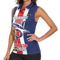 Cape Verde Football Women Sleeveless Polo Shirt Tubaroes Azuis World Cup 2026 - Wonder Print Shop