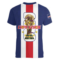 Cape Verde Football Women V-Neck T-Shirt Tubaroes Azuis World Cup 2026 - Wonder Print Shop