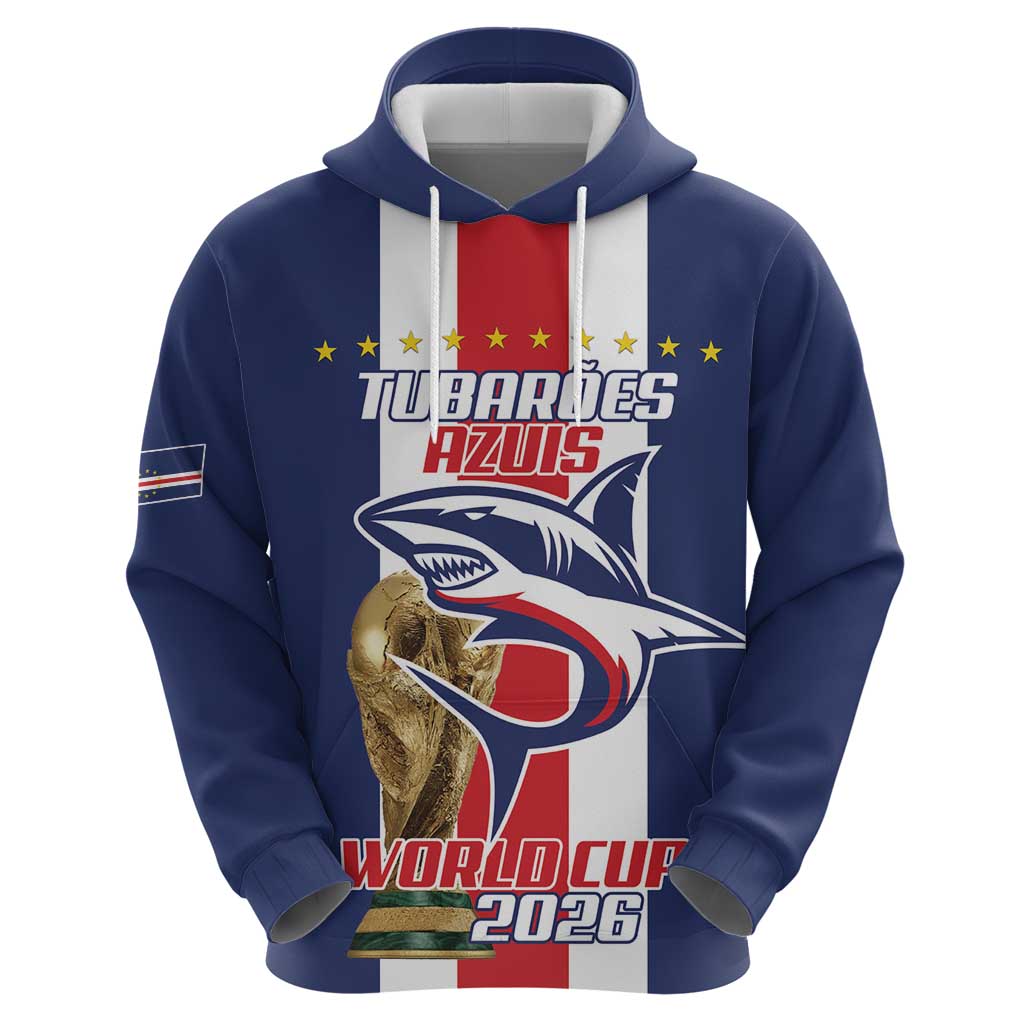 Cape Verde Football Zip Hoodie Tubaroes Azuis World Cup 2026 - Wonder Print Shop