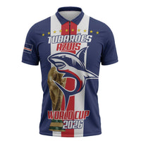 Cape Verde Football Zipper Polo Shirt Tubaroes Azuis World Cup 2026 - Wonder Print Shop