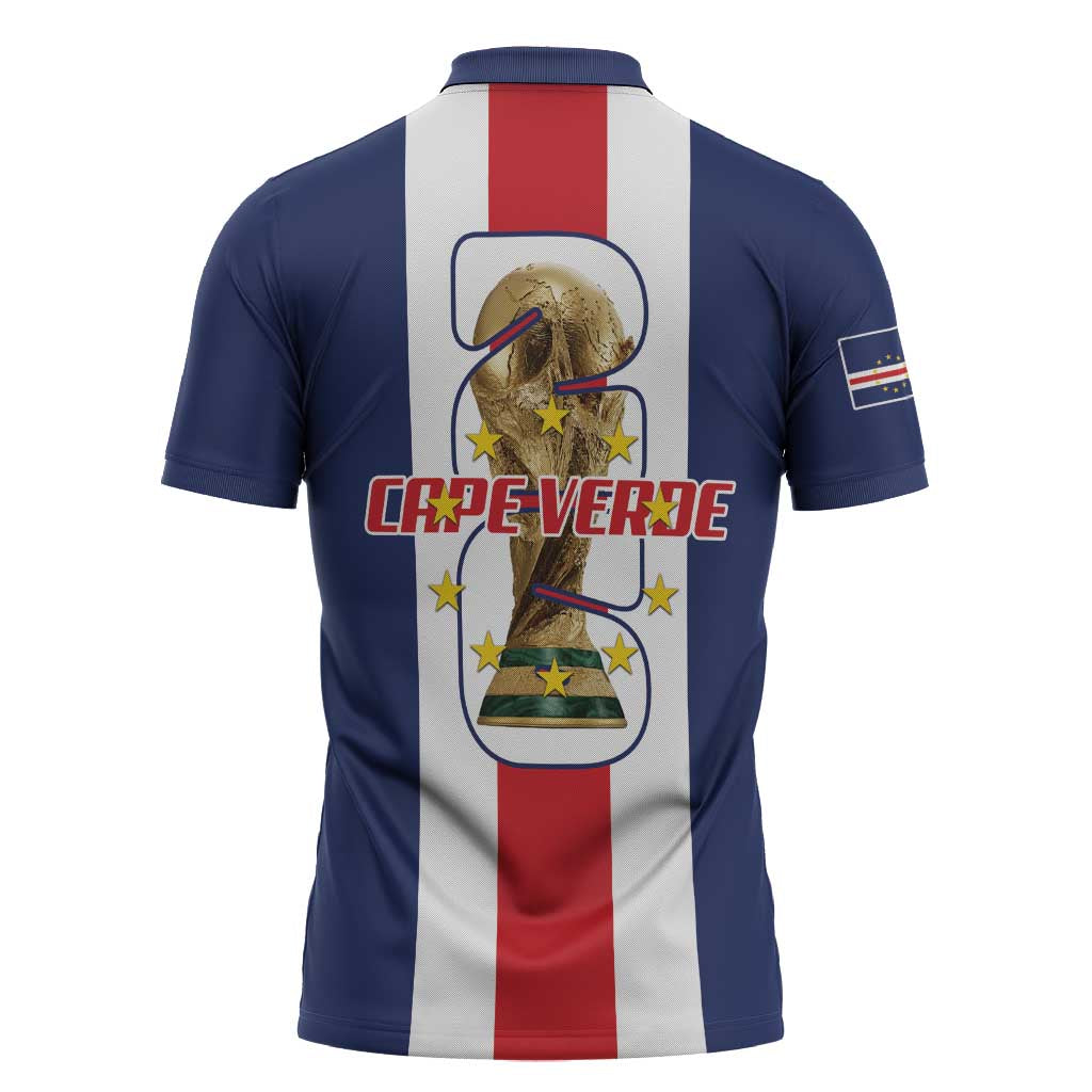 Cape Verde Football Zipper Polo Shirt Tubaroes Azuis World Cup 2026 - Wonder Print Shop