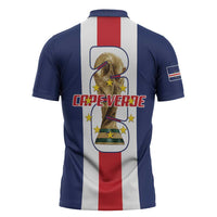 Cape Verde Football Zipper Polo Shirt Tubaroes Azuis World Cup 2026 - Wonder Print Shop