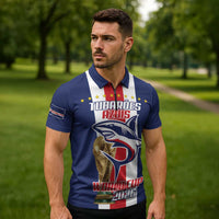 Cape Verde Football Zipper Polo Shirt Tubaroes Azuis World Cup 2026 - Wonder Print Shop