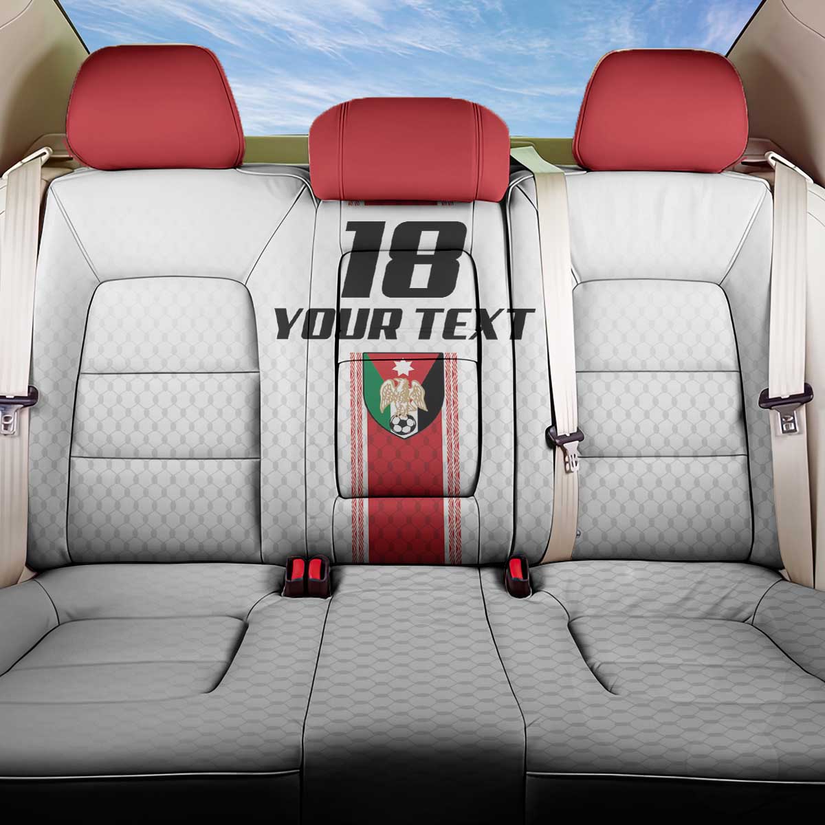 Custom Jordan Heritage Football Back Car Seat Cover Al Nashama Sporty Style - Wonder Print Shop