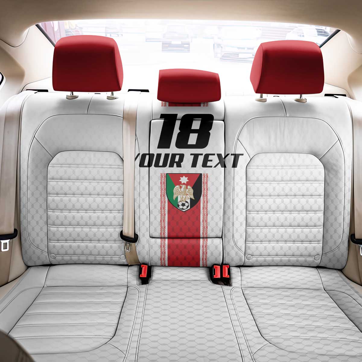 Custom Jordan Heritage Football Back Car Seat Cover Al Nashama Sporty Style - Wonder Print Shop