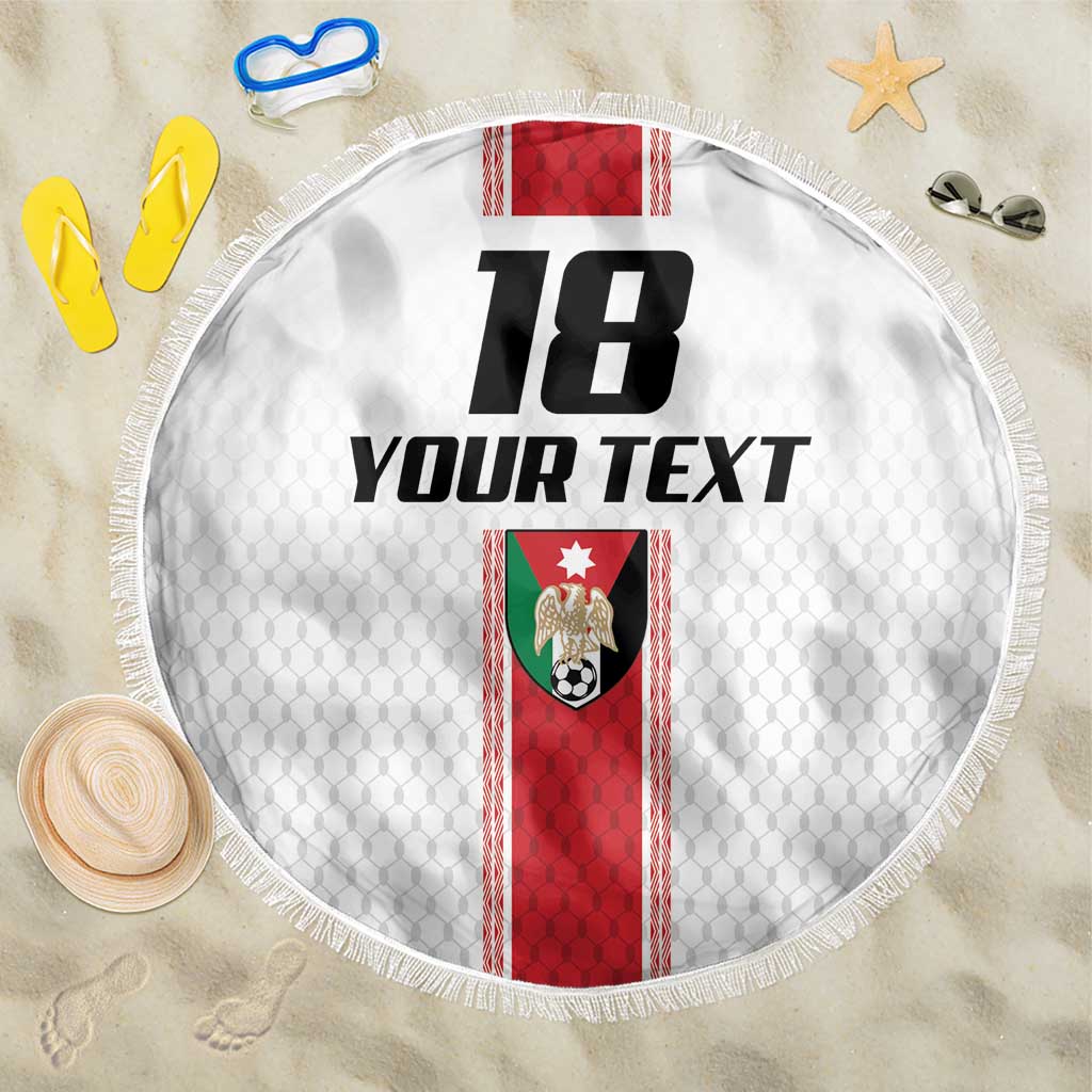 Custom Jordan Heritage Football Beach Blanket Al Nashama Sporty Style - Wonder Print Shop