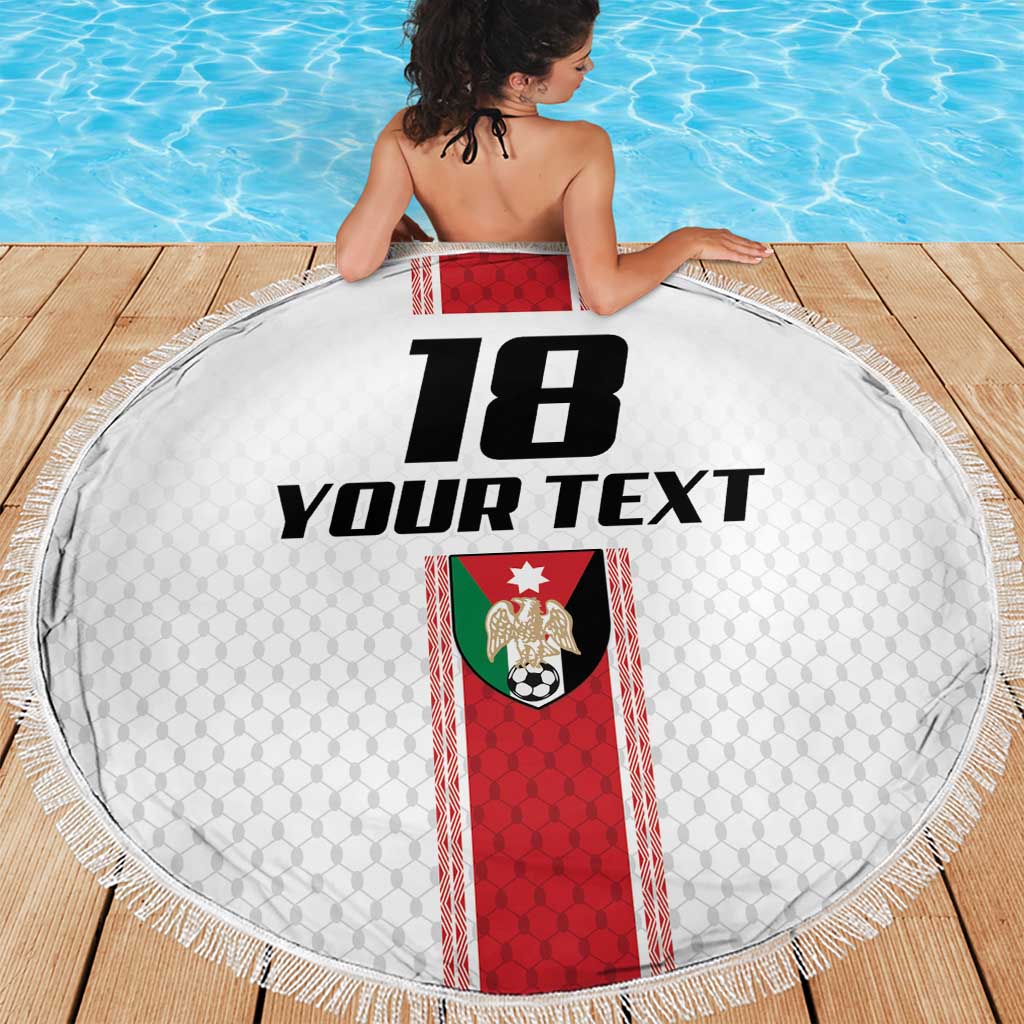 Custom Jordan Heritage Football Beach Blanket Al Nashama Sporty Style - Wonder Print Shop