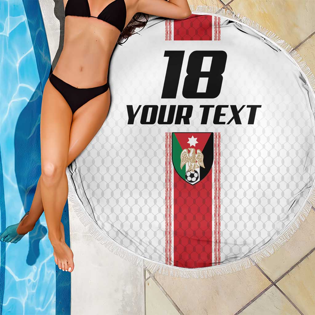 Custom Jordan Heritage Football Beach Blanket Al Nashama Sporty Style - Wonder Print Shop