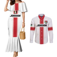Custom Jordan Heritage Football Couples Matching Mermaid Dress and Long Sleeve Button Shirt Al Nashama Sporty Style - Wonder Print Shop