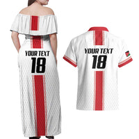 Custom Jordan Heritage Football Couples Matching Off Shoulder Maxi Dress and Hawaiian Shirt Al Nashama Sporty Style - Wonder Print Shop