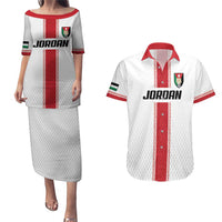 Custom Jordan Heritage Football Couples Matching Puletasi and Hawaiian Shirt Al Nashama Sporty Style - Wonder Print Shop