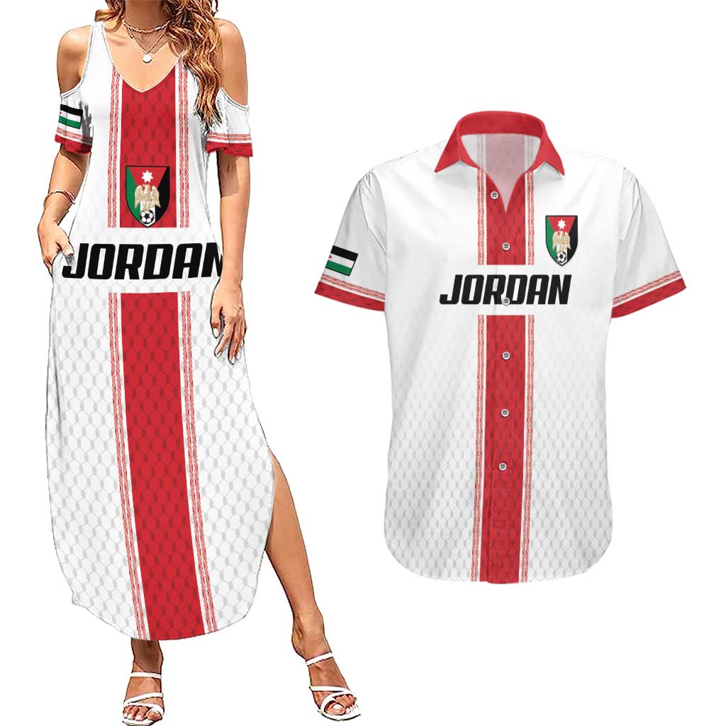 Custom Jordan Heritage Football Couples Matching Summer Maxi Dress and Hawaiian Shirt Al Nashama Sporty Style - Wonder Print Shop