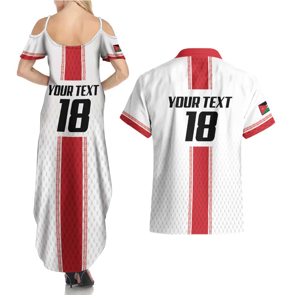 Custom Jordan Heritage Football Couples Matching Summer Maxi Dress and Hawaiian Shirt Al Nashama Sporty Style - Wonder Print Shop