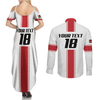 Custom Jordan Heritage Football Couples Matching Summer Maxi Dress and Long Sleeve Button Shirt Al Nashama Sporty Style - Wonder Print Shop