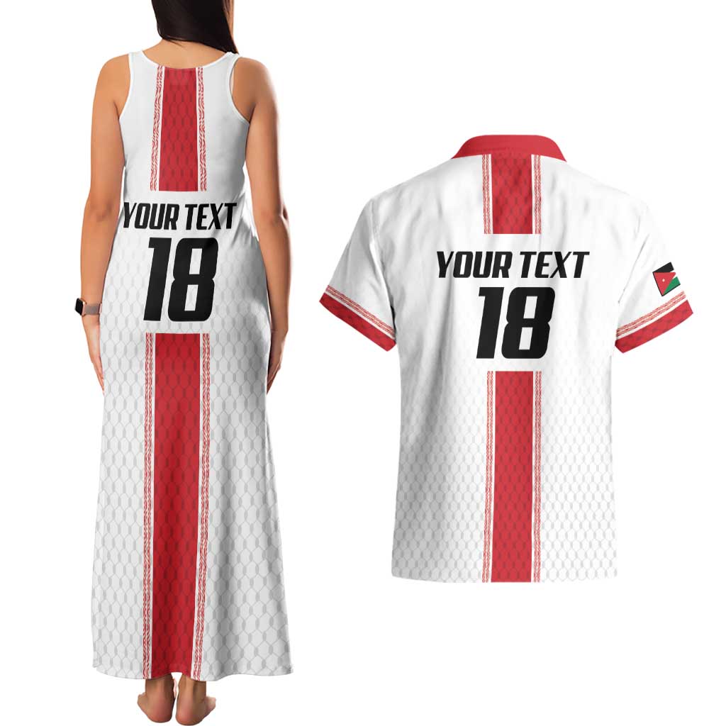 Custom Jordan Heritage Football Couples Matching Tank Maxi Dress and Hawaiian Shirt Al Nashama Sporty Style - Wonder Print Shop