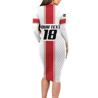 Custom Jordan Heritage Football Family Matching Long Sleeve Bodycon Dress and Hawaiian Shirt Al Nashama Sporty Style - Wonder Print Shop