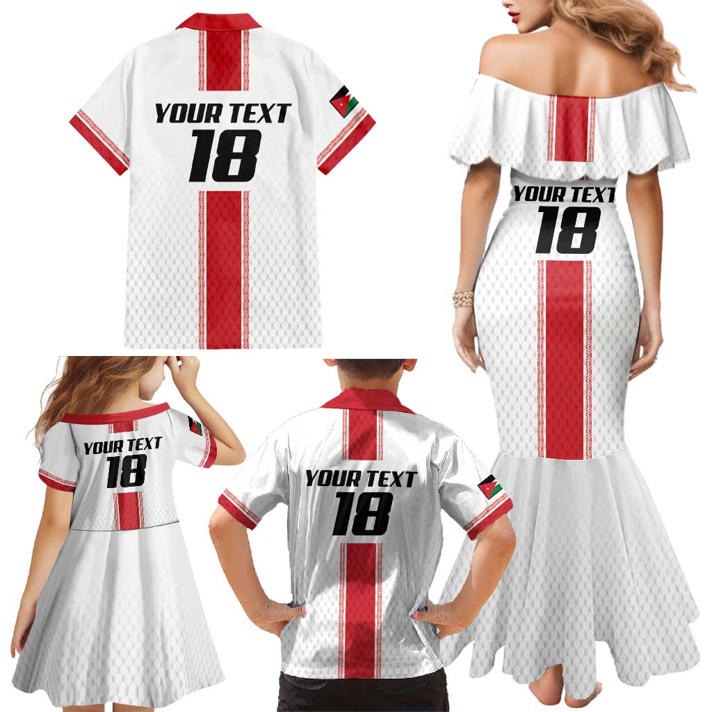 Custom Jordan Heritage Football Family Matching Mermaid Dress and Hawaiian Shirt Al Nashama Sporty Style - Wonder Print Shop