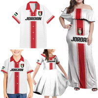 Custom Jordan Heritage Football Family Matching Off Shoulder Maxi Dress and Hawaiian Shirt Al Nashama Sporty Style - Wonder Print Shop