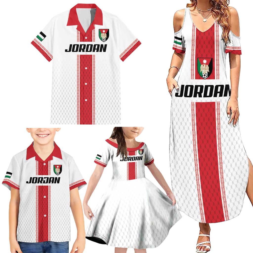 Custom Jordan Heritage Football Family Matching Summer Maxi Dress and Hawaiian Shirt Al Nashama Sporty Style - Wonder Print Shop